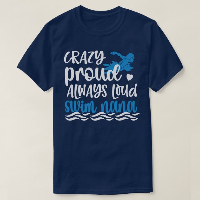 T-shirt Fou Fier Nage Nana D'Une Nana Grand-Mère  (Design devant)