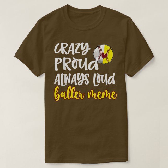 T-shirt Fou Fier Softball de baseball mème Grand-mère T-sh (Design devant)