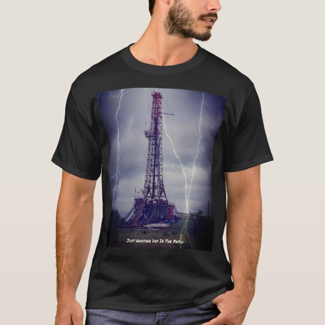 T-shirt Foudre de la bande de forage d'huile (Devant)