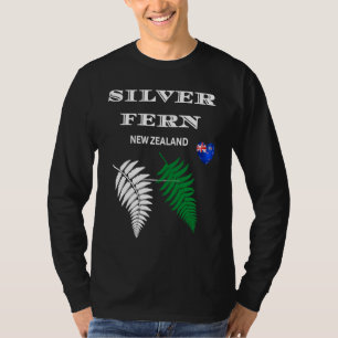 T-shirt Fougère argentée de Nouvelle-Zélande Drapeau de la