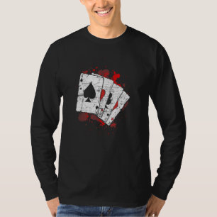 T-shirt Four Aces Poker Jouer Cartes Casino Texas Holdem
