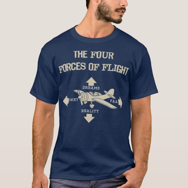 T-shirt Four Forces of Flight Dreams Money Reality (Devant)