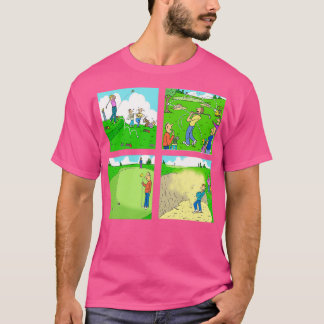 T-shirt Four Fun Golf Illustration Scenes