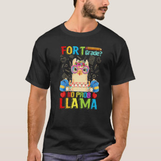 T-shirt Four Grade No Prob Llama Back To School First Day