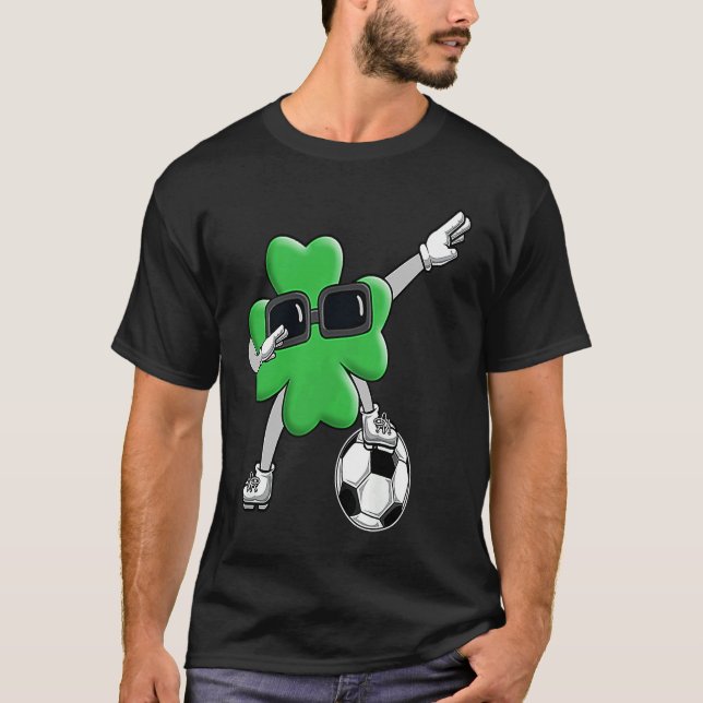 T-shirt Four Leaf C Soccer Patrick's Day Lucky Day (Devant)