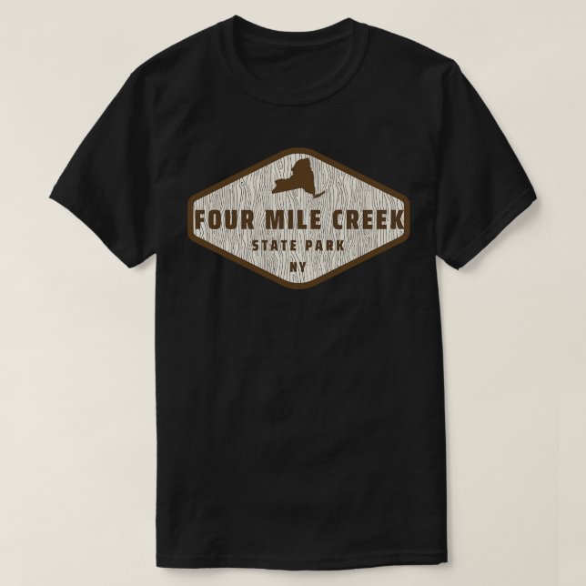 T-shirt Four Mile Creek State Park New York Tree Log Textu (Design devant)