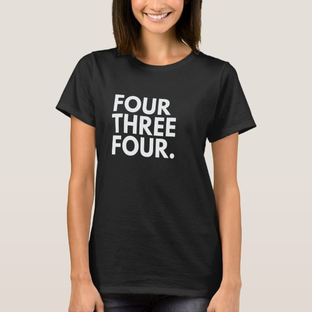 T-shirt FOUR THREE FOUR Area Code 434 Lynchburg VA Virgini (Devant)