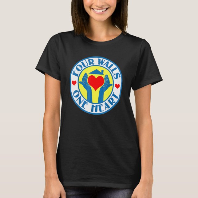 T-shirt Four Walls One Heart Hand With Heart Tee Inspirati (Devant)