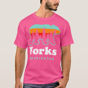 T-shirt Fourches Washington Mountains Retro Bear Vacances