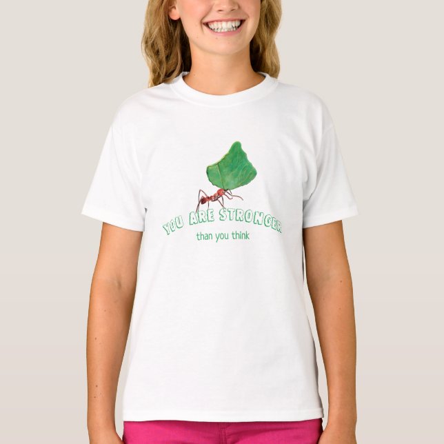 T-shirt Fourmi portant une grosse feuille (Devant)