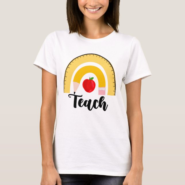 T-shirt Fournitures scolaires Rainbow Apprendre à la femme (Devant)