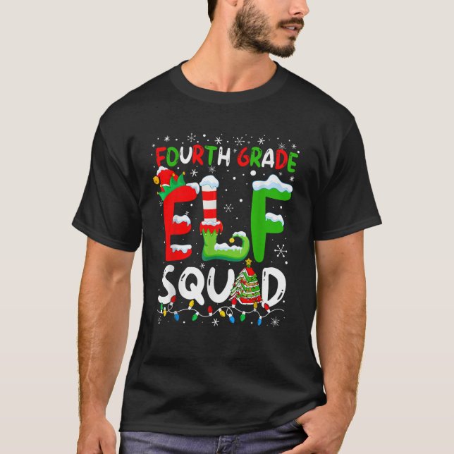 T-shirt Fourth Grade ELF Squad Funny Christmas ELF Student (Devant)