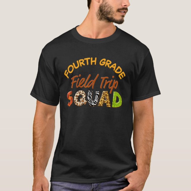 T-shirt Fourth Grade Students School Zoo Field Trip Squad  (Devant)