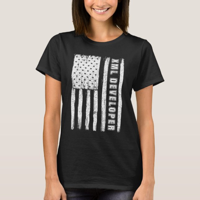 T-shirt Fourth of July  for Men American Flag xml develope (Devant)