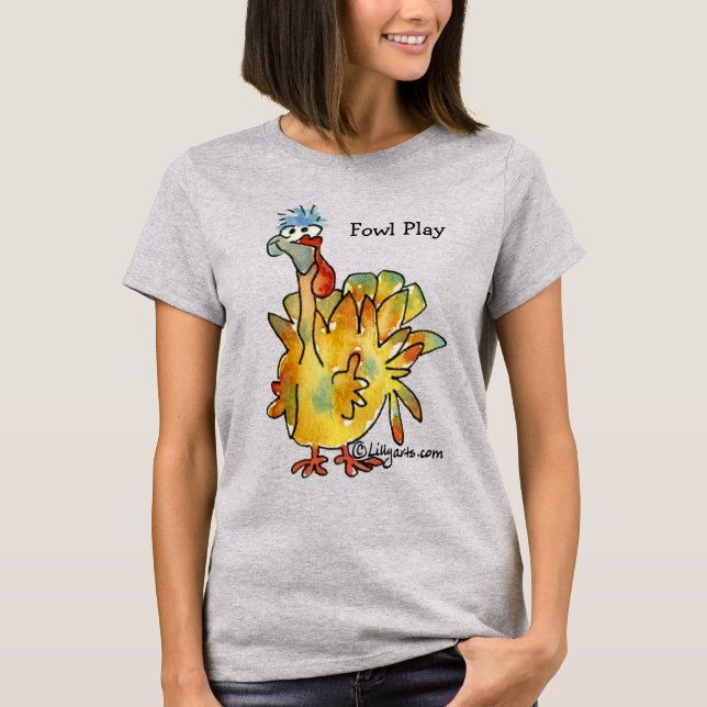 T-shirt Fowen Play Cartoon Gold Turkey (Devant)