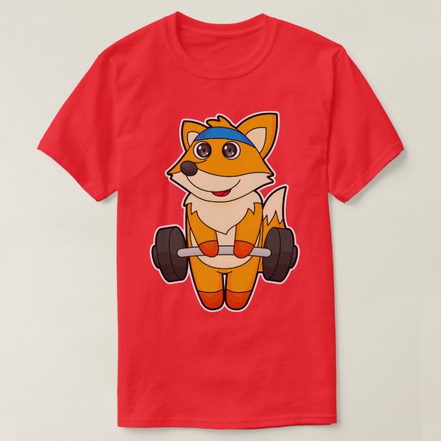 T-shirt Fox à Fitness avec Barbell (Design devant)