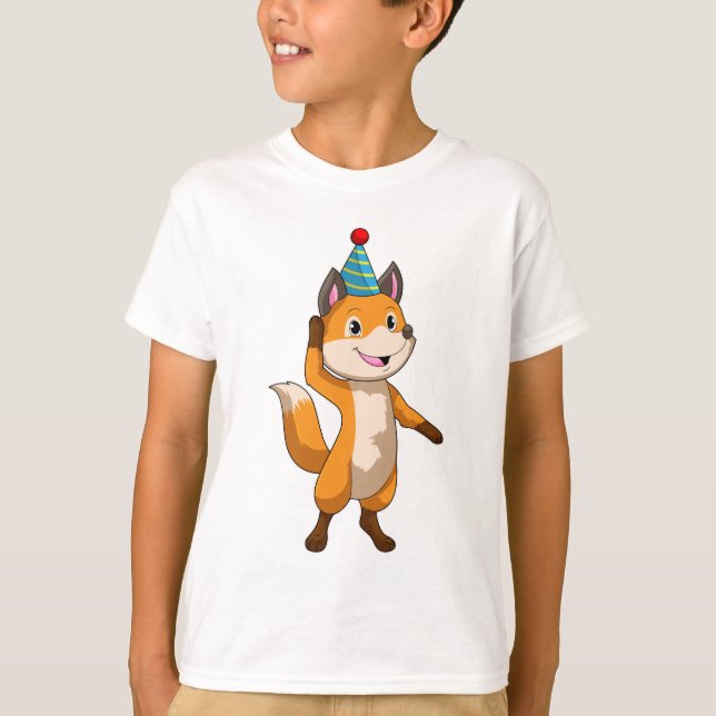 T-shirt Fox à la fête avec casquette de parti (Devant)