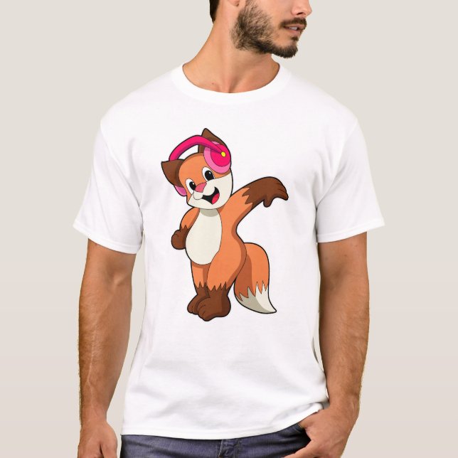 T-shirt Fox à la musique avec casque (Devant)