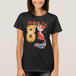 T-shirt Fox Animal 8e anniversaire fille Fox B Jour 8 anné