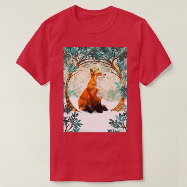 T-shirt Fox Art Winter SKY (Design devant)