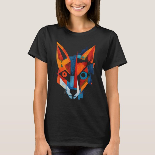 T-shirt Fox Artwork  Animal Fox (Devant)