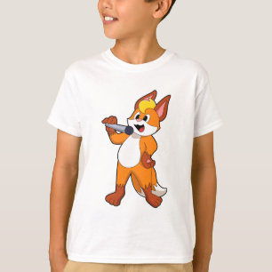 T-shirt Fox as Singer with Microphone