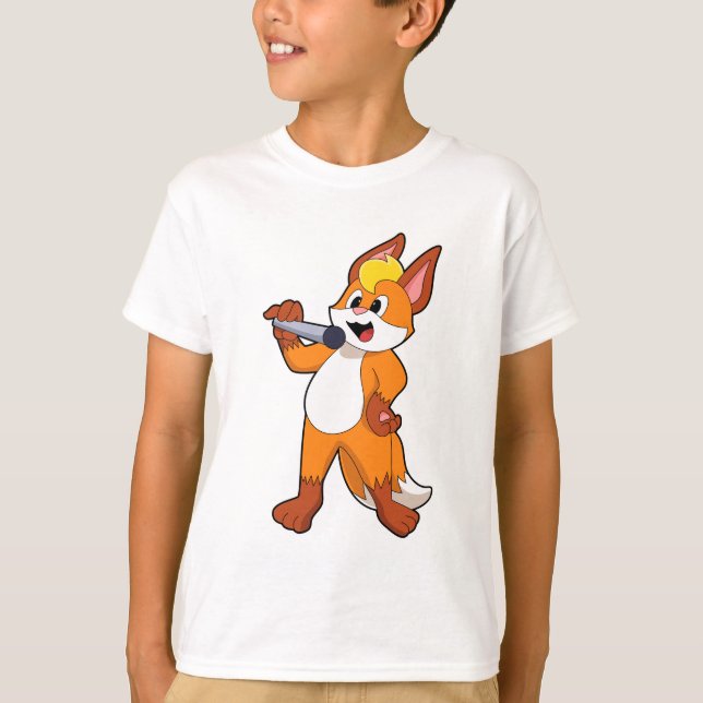 T-shirt Fox as Singer with Microphone (Devant)
