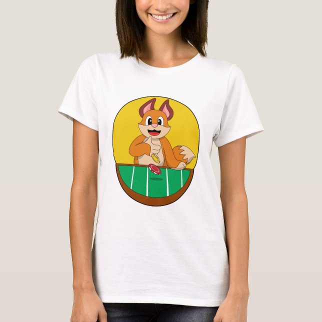 T-shirt Fox at Poker avec des jetons de Poker (Devant)