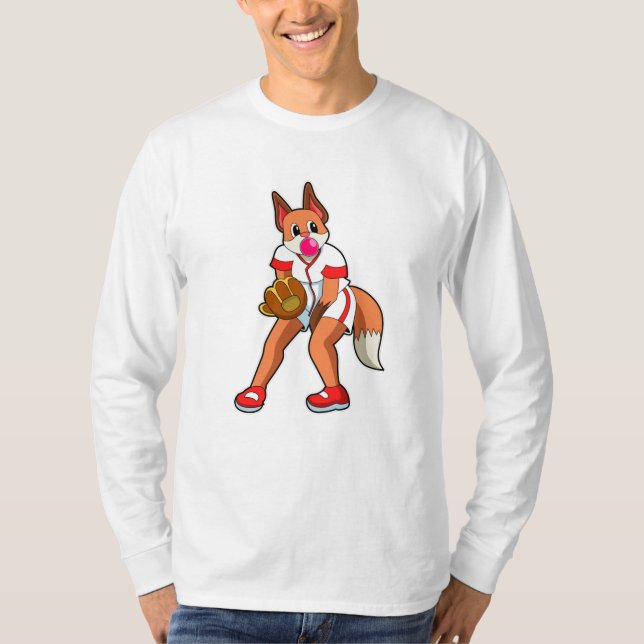 T-shirt Fox au baseball avec gant de baseball (Devant)
