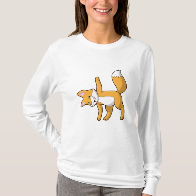 T-shirt Fox au Yoga Stretching (Devant)
