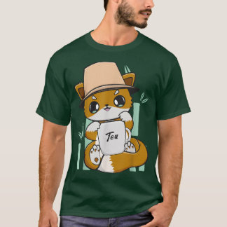 T-shirt Fox Boit Du Lait De Thé De Bulle Avec Boba