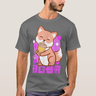 T-shirt Fox Bubble Tea Anime Boba Kawaii Neko Girls