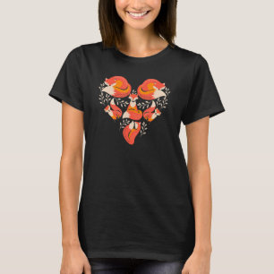 T-shirt Fox Coeur Pour Femmes Hommes Enfants Mignonne Anim
