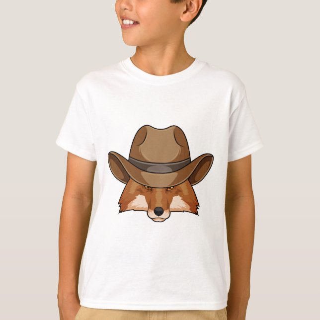 T-shirt Fox comme Cowboy avec Casquette (Devant)