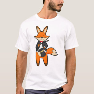 T-shirt Fox comme Magicien avec baguette magique et Casque