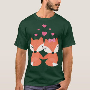 T-shirt FOX COUPLES GIFT Wedding Anniversary Engagement Pa