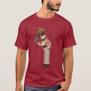 T-shirt Fox dans le chapeau en paille