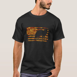T-shirt Fox Drapeau Américain Chasse Fox Long Sleeve T Che