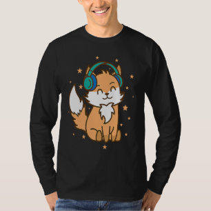 T-shirt Fox écoute Musique Nature Zoo animal Environnement