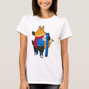 T-shirt Fox en ski avec ski