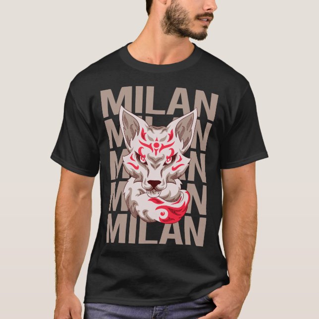 T-shirt Fox Face - Milan Nom (Devant)
