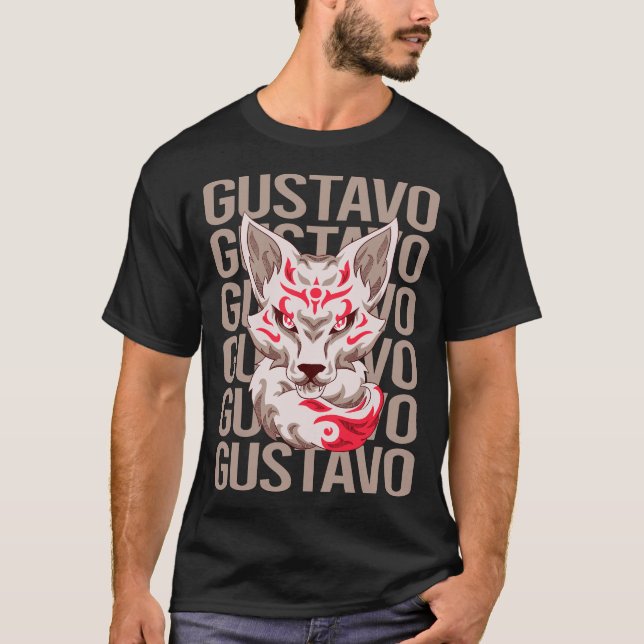 T-shirt Fox Face - Nom Gustavo (Devant)