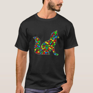 T-shirt Fox Funny Puzzle Animaux Lover Sensibilisation sur