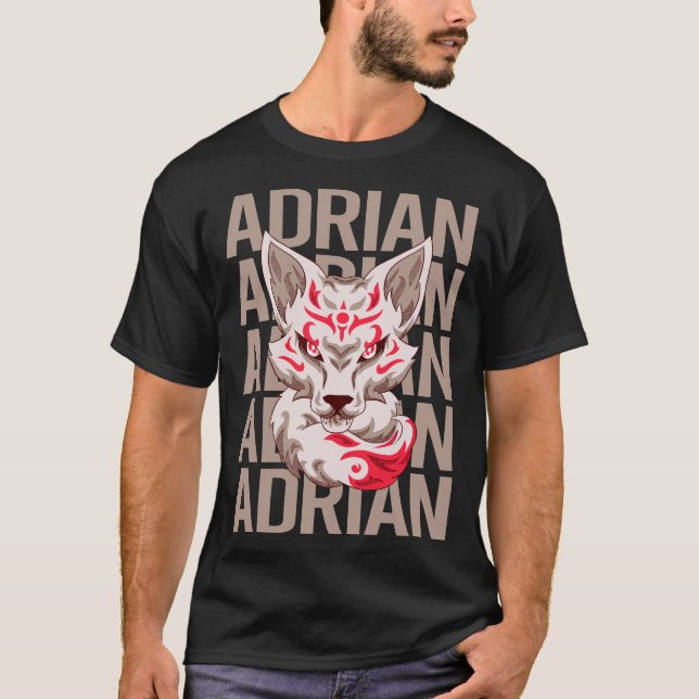 T-shirt Fox Head - Adrian Name (Devant)