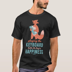 T-shirt Fox Keyboard instrument de musique animal de forêt