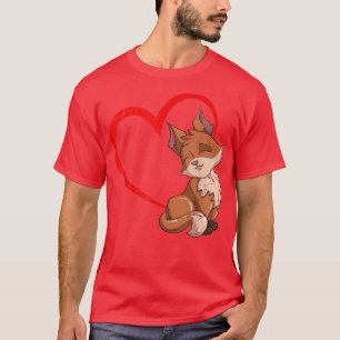 T-shirt Fox Lover Heart Forest Amoureux des animaux Nature