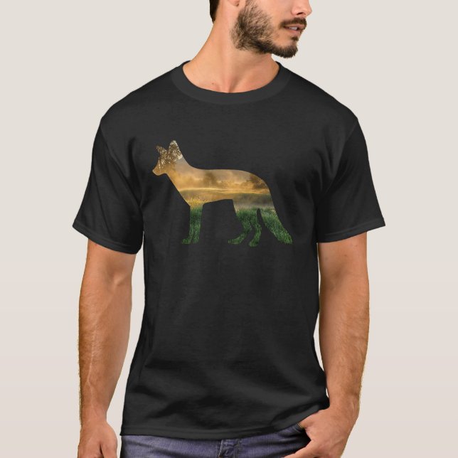 T-shirt Fox meadow  hunting and hunter (Devant)