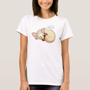 T-shirt Fox mignon de Fennec dormant avec la peluche de