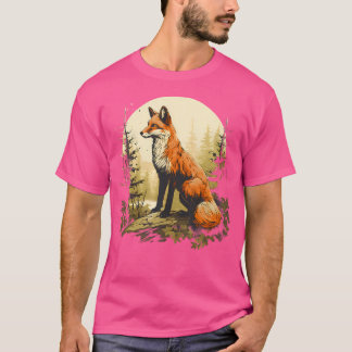 T-shirt Fox Nature Forest Wildlife Motif Amoureux des anim