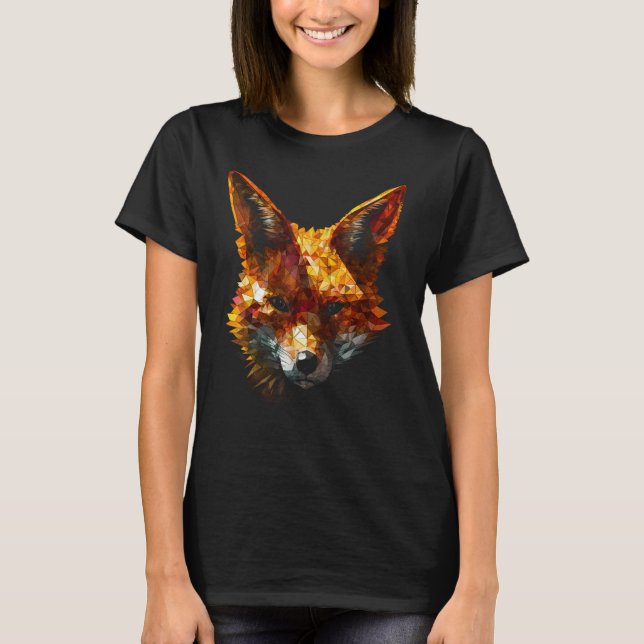 T-shirt Fox Polygon  Art Animal Fox (Devant)